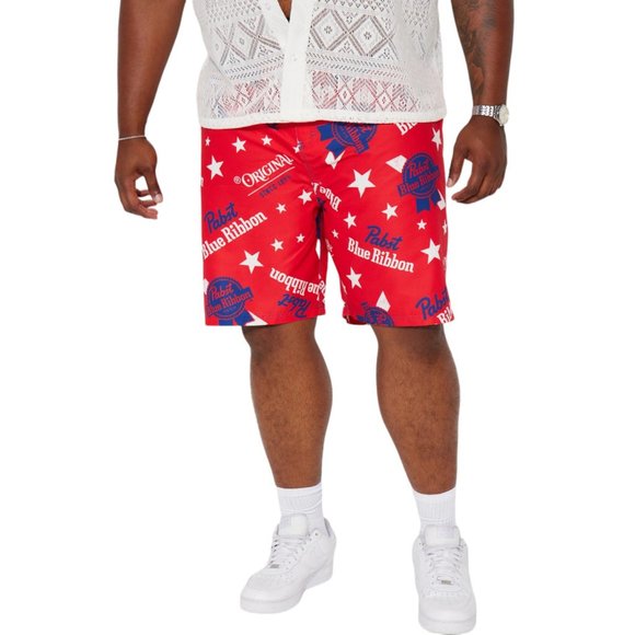 Pabst Blue Ribbon Beer PRB Board Swim Shorts Red White Blue Men's - Picture 4 of 5